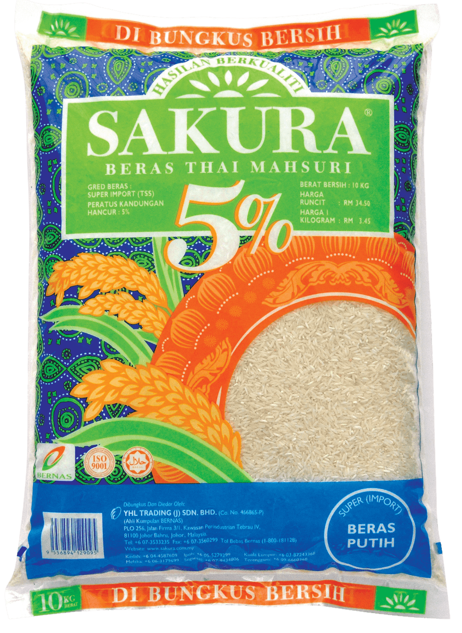 SAKURA Fragrant Rice Thai Mahsuri, Beras Wangi SAKURA Thai Mahsuri